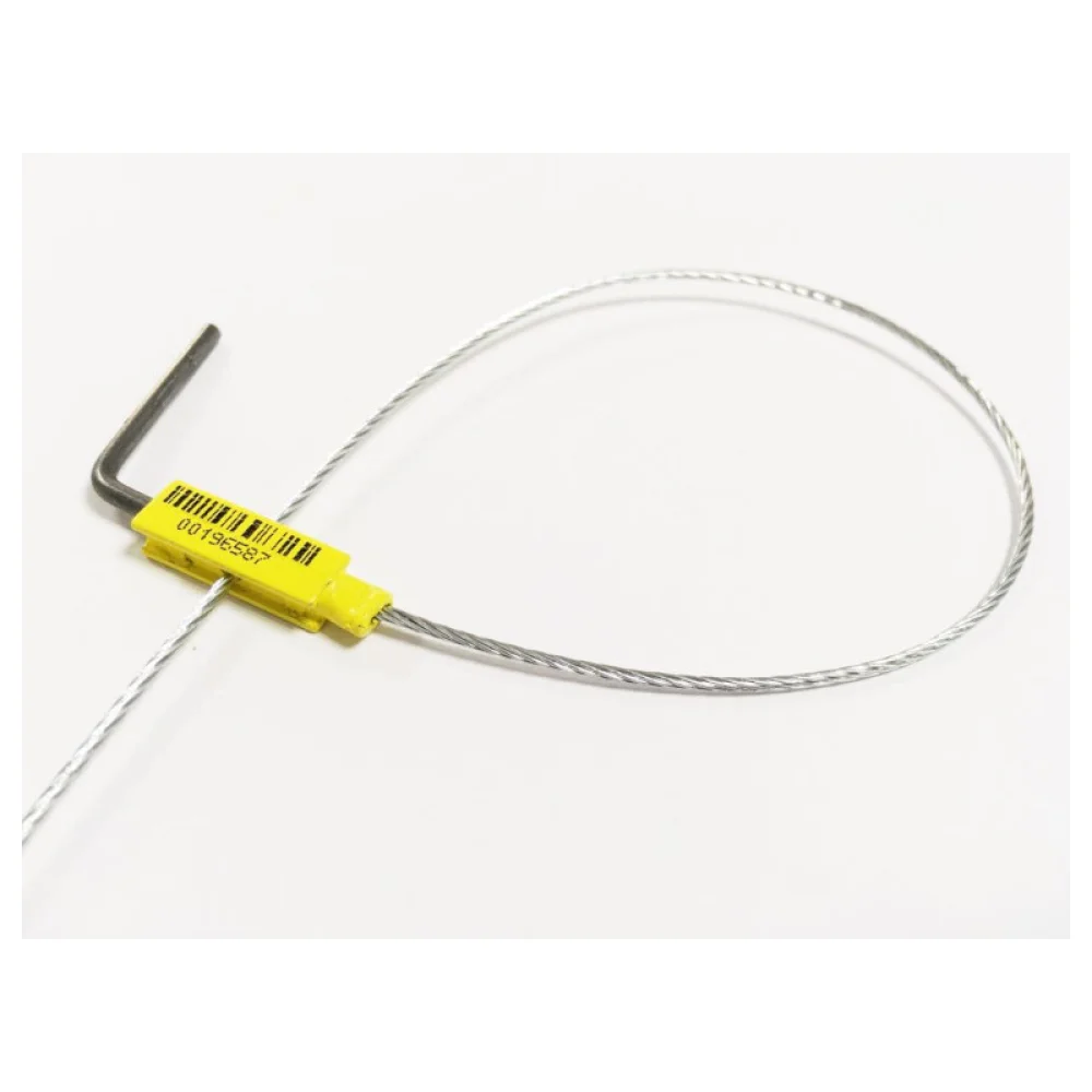 Lacre de Metal Tipo Manivela 35 CM C/ 10 Unid. Amarelo