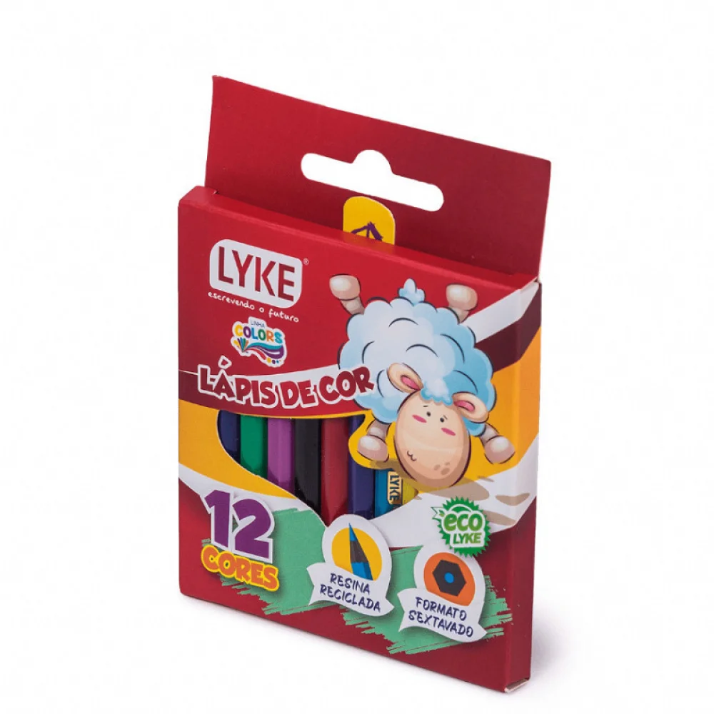 Lápis de Cor 12 Cores Curto Likito Lr003 Lyke