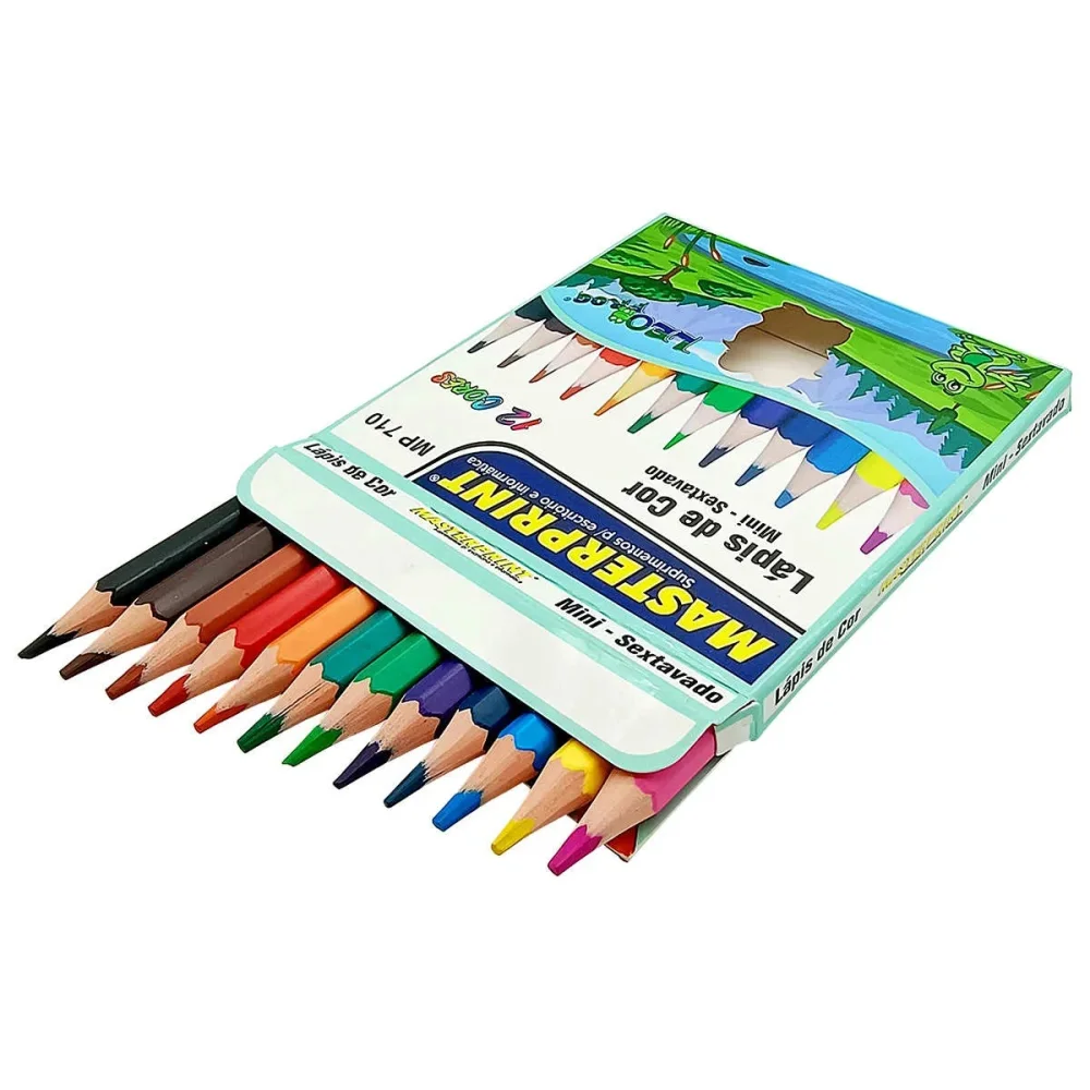 Lapis de Cor 12 Cores Curto Mp710 Masterprint