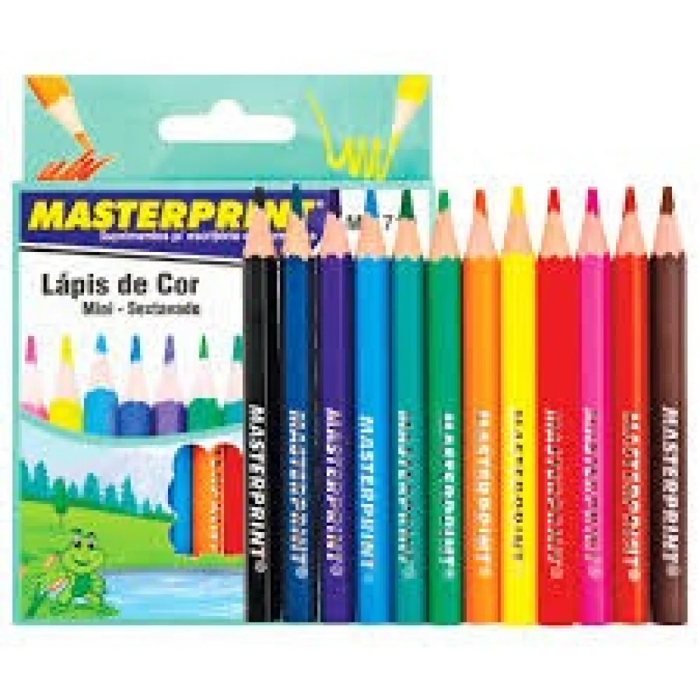 Lapis de Cor 12 Cores Curto Mp710 Masterprint