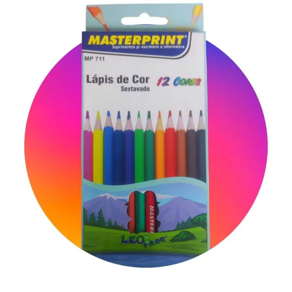 Lapis de Cor 12 Cores Longo Masterprint Mp 711