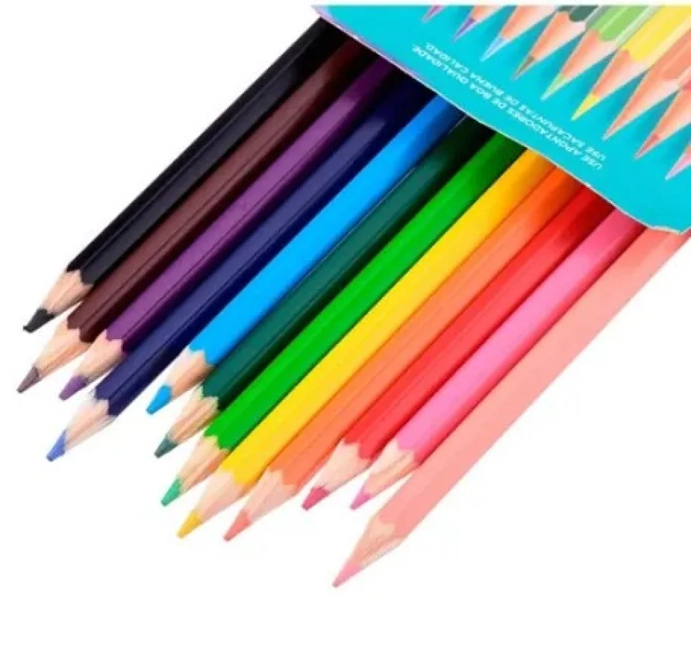 Lapis de Cor 12 Cores Longo Multicolor