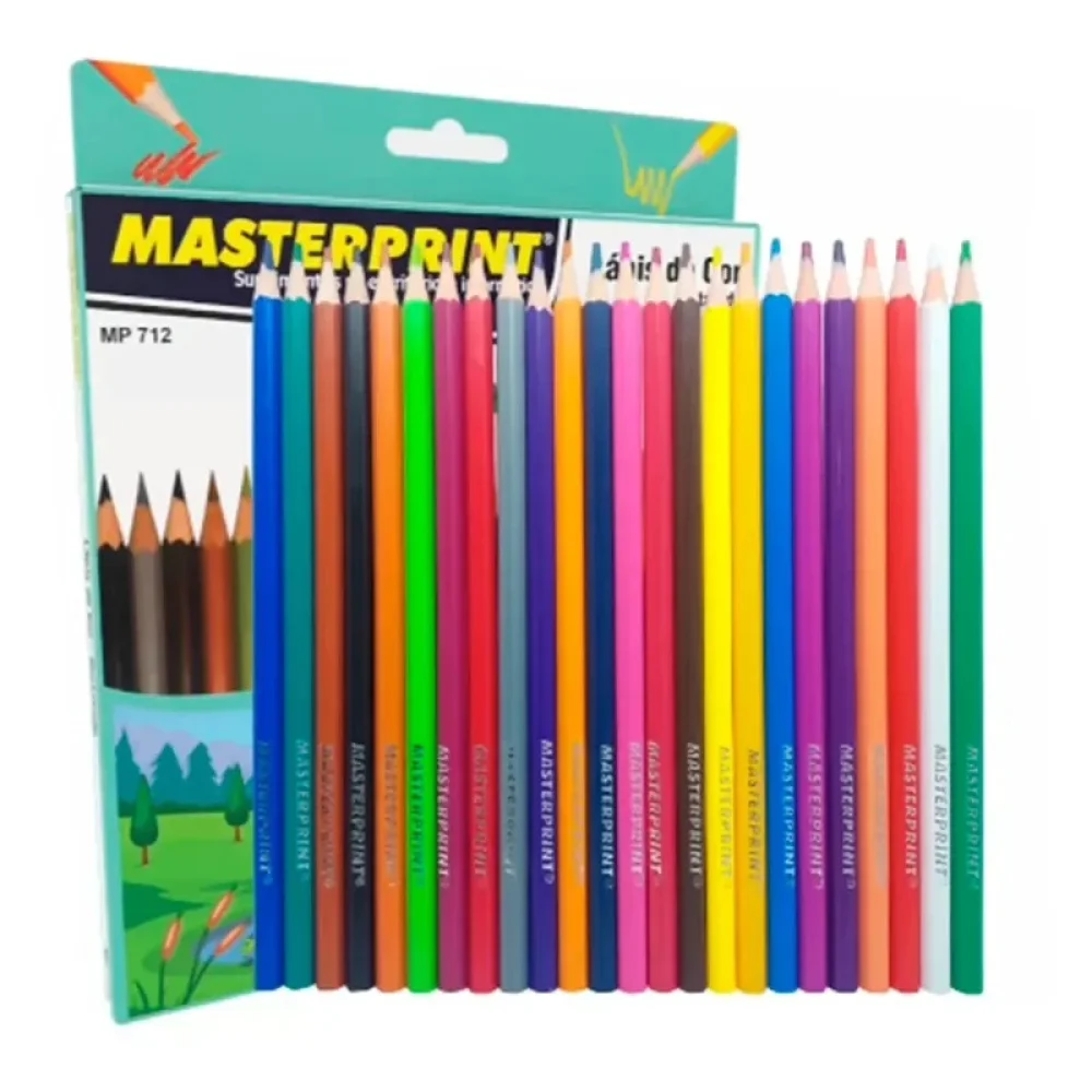 Lapis de Cor 24 Cores Longo Mp712 Masterprint