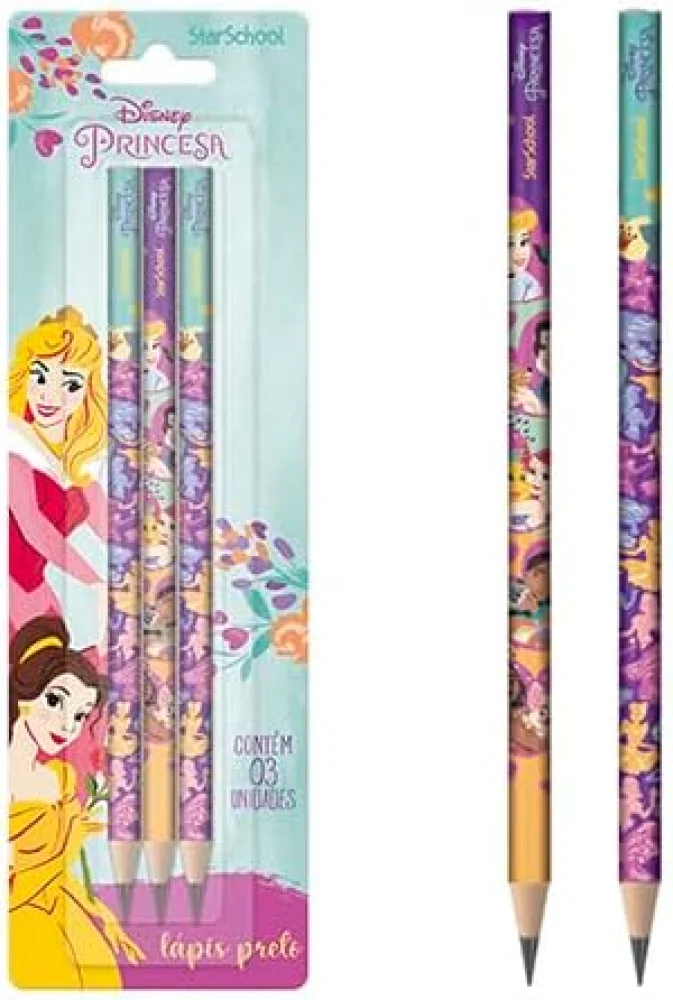 Lápis Preto Princesas C/03 Unidades