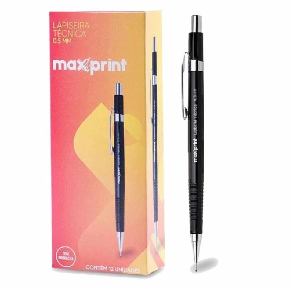 Lapiseira 0.5 Preta Maxprint Ponta Metalica