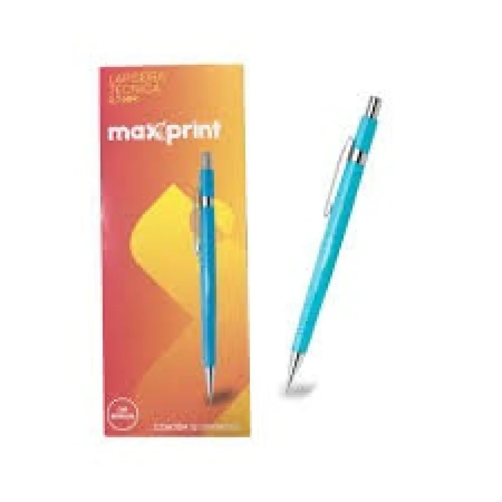 Lapiseira 0.7 Maxprint Ponta Metalica Corpo Azul