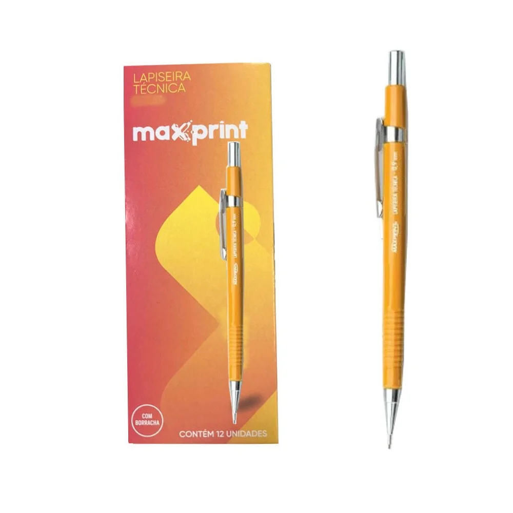 Lapiseira 0.9 Maxprint Ponta Metalica Corpo Laranja
