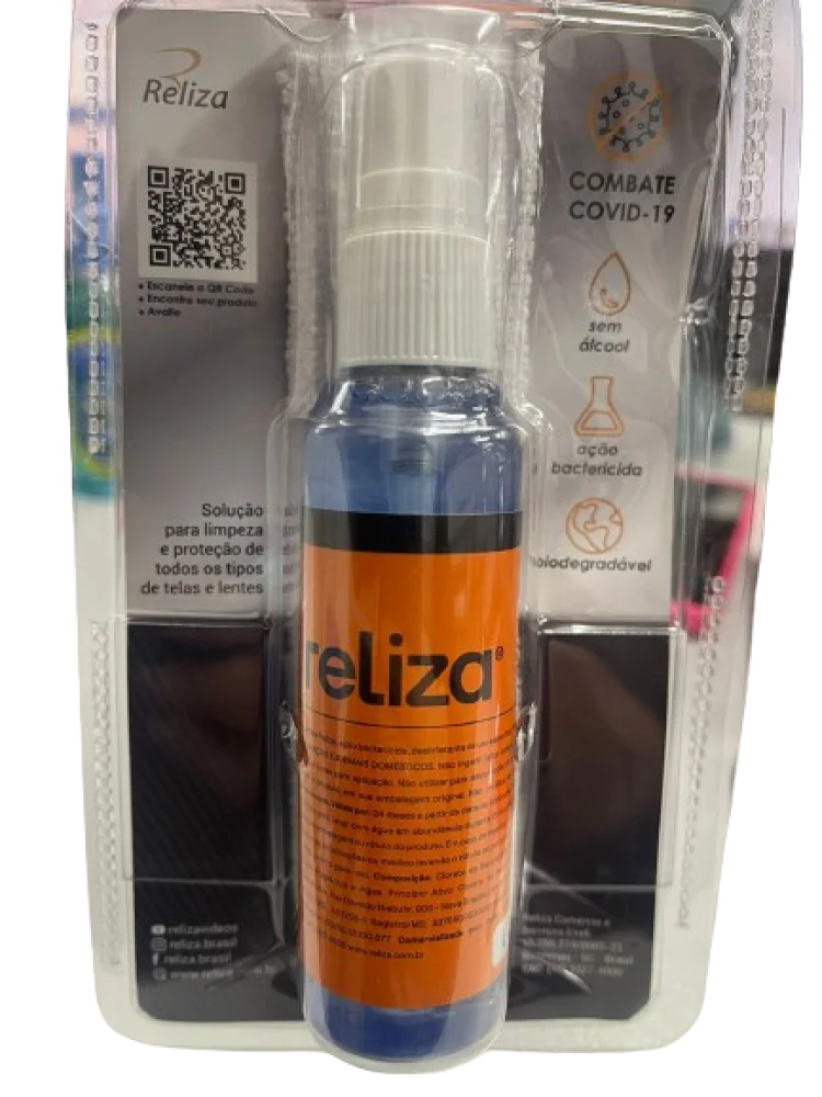 Limpador de Tela 60 ML com Flanela Microfibra Reliza