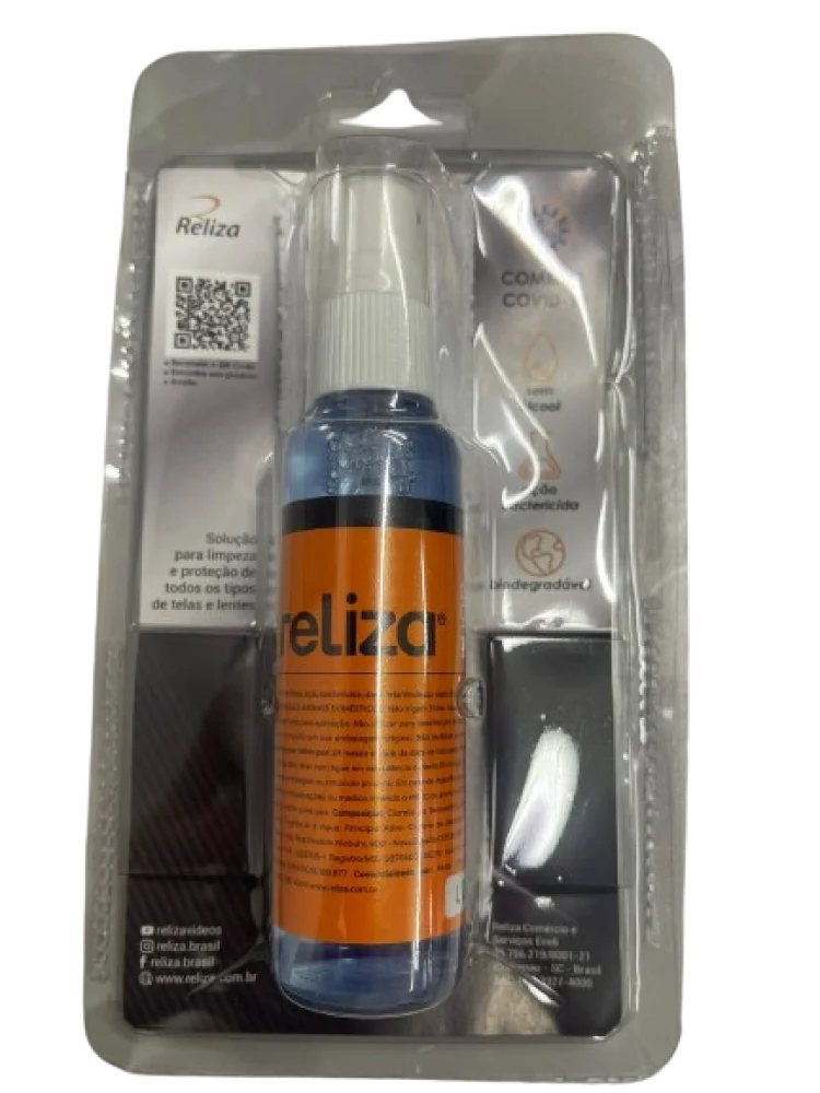 Limpador de Tela 60 ML com Flanela Microfibra Reliza