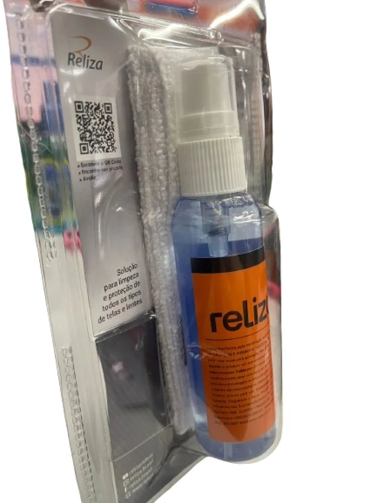 Limpador de Tela 60 ML com Flanela Microfibra Reliza