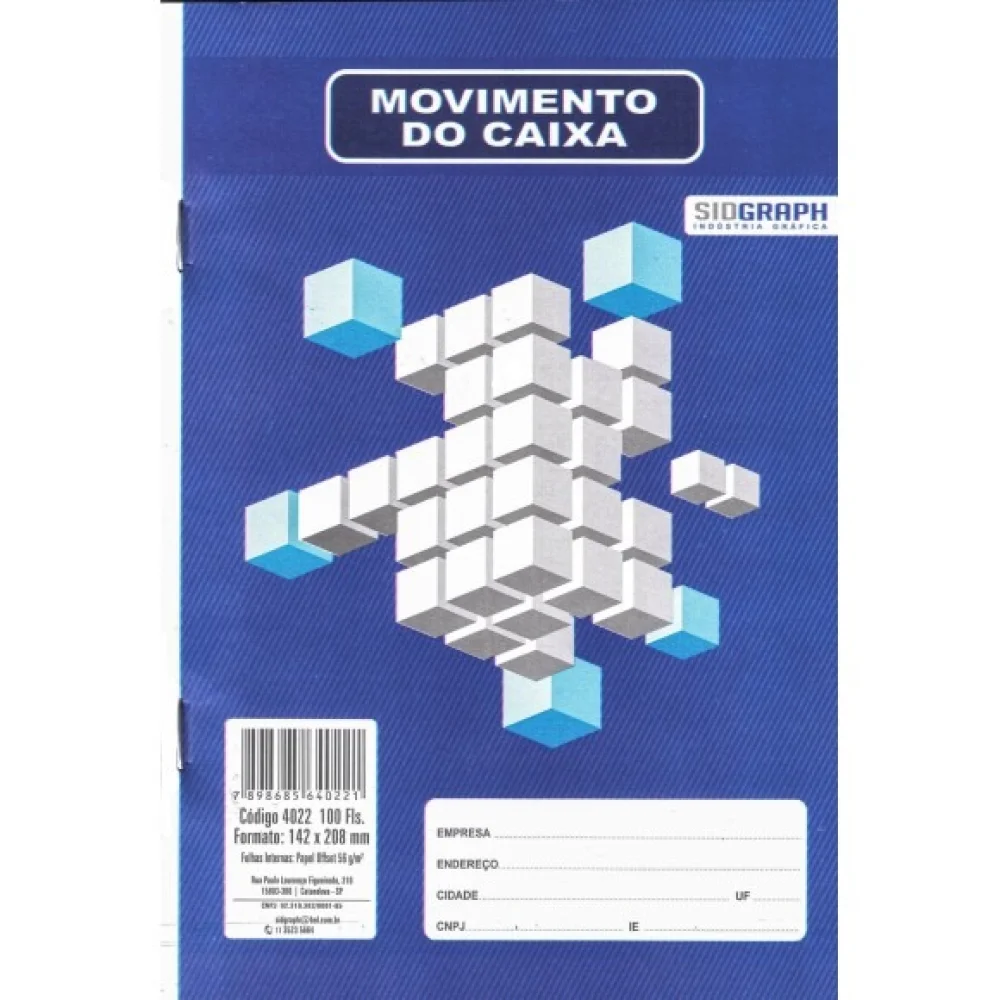 Livro Movimento de Caixa 50X2 1/2 Oficio