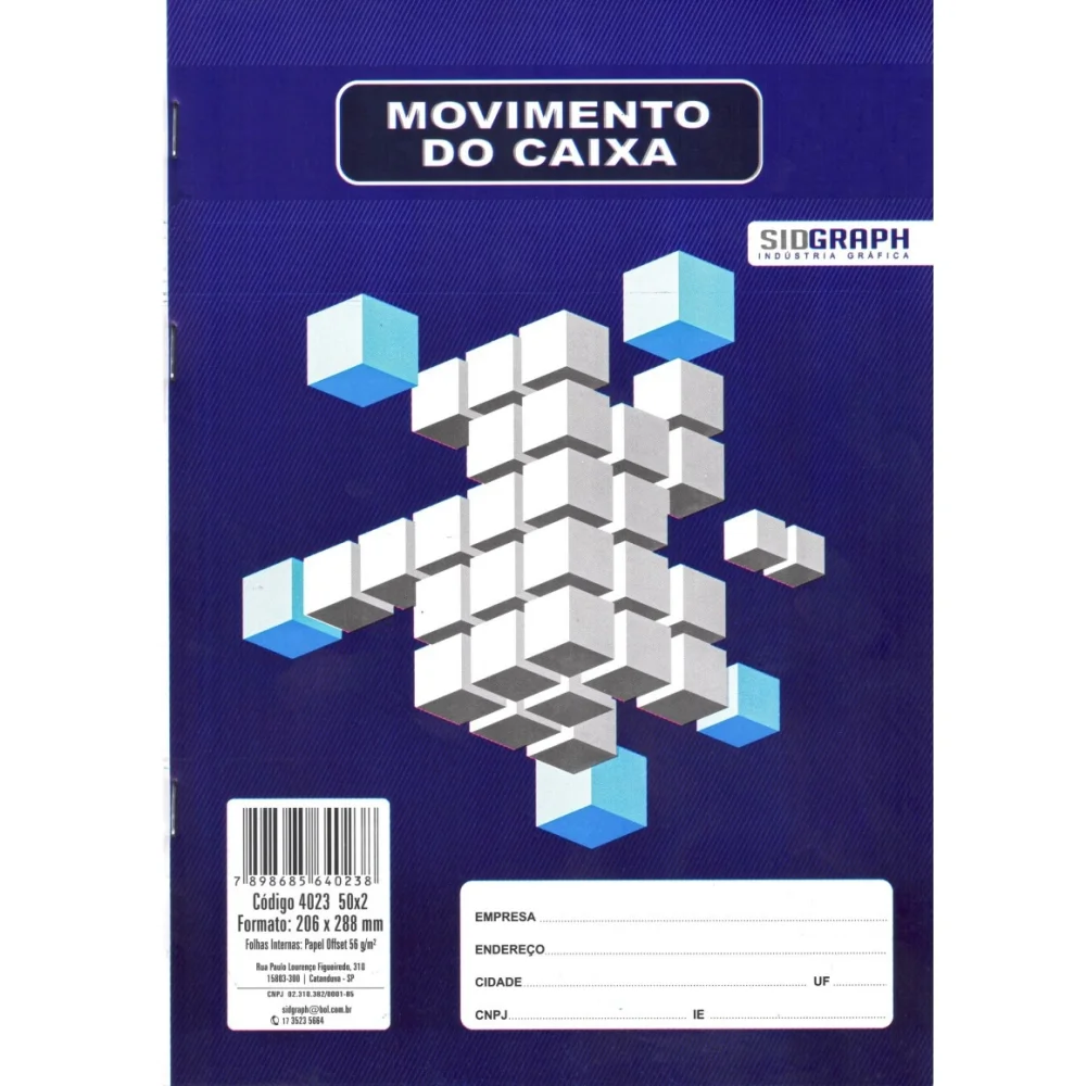 Livro Movimento de Caixa 50X2 Tamanho Oficio