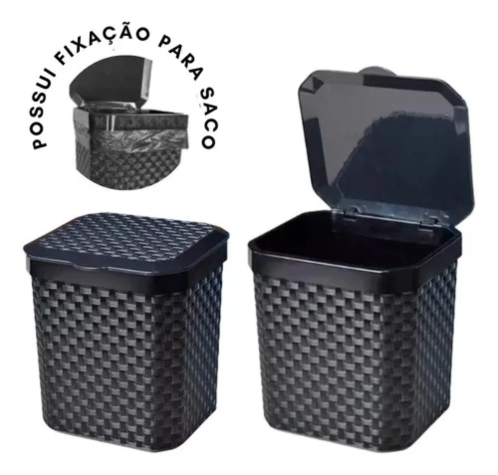 Lixeira de Pia Rattan 05 Litros com Tampa Ref 25809