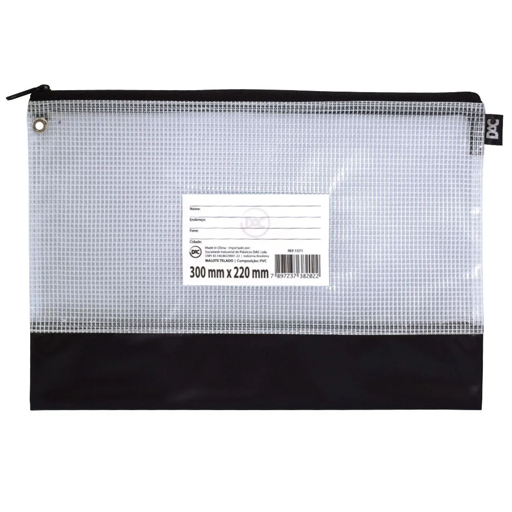 Malote Telado com Ziper Ref 1571 Tam. 300 MM X 220 MM Dac