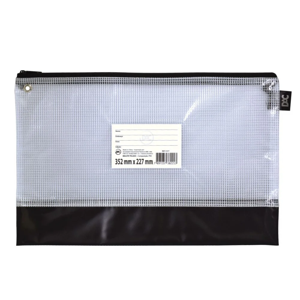 Malote Telado com Ziper Ref 1577 Tam. 352 MM X 227 MM Dac