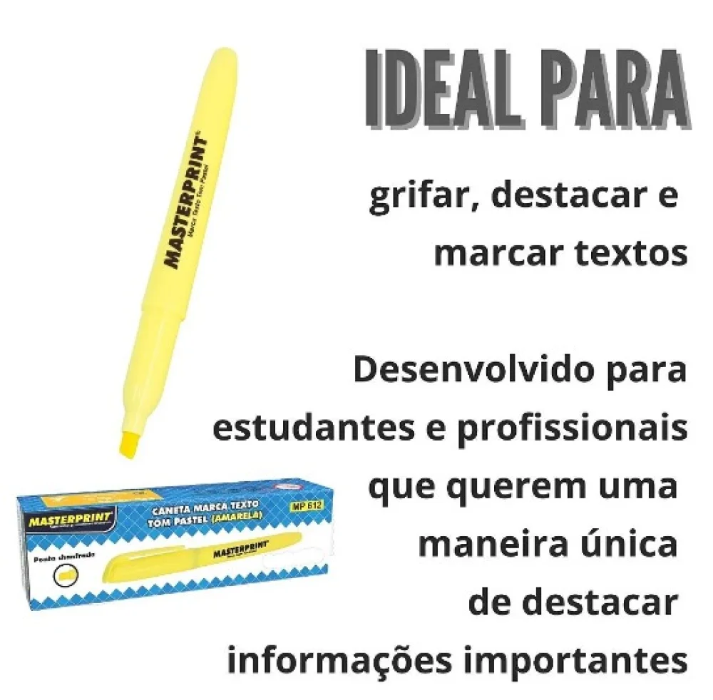 Marca Texto Amarelo Tom Pastel Masterprint
