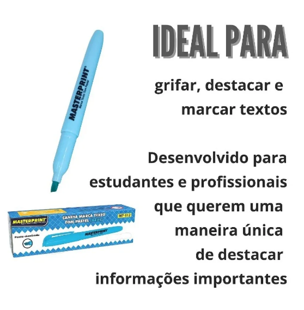 Marca Texto Azul Tom Pastel Masterprint
