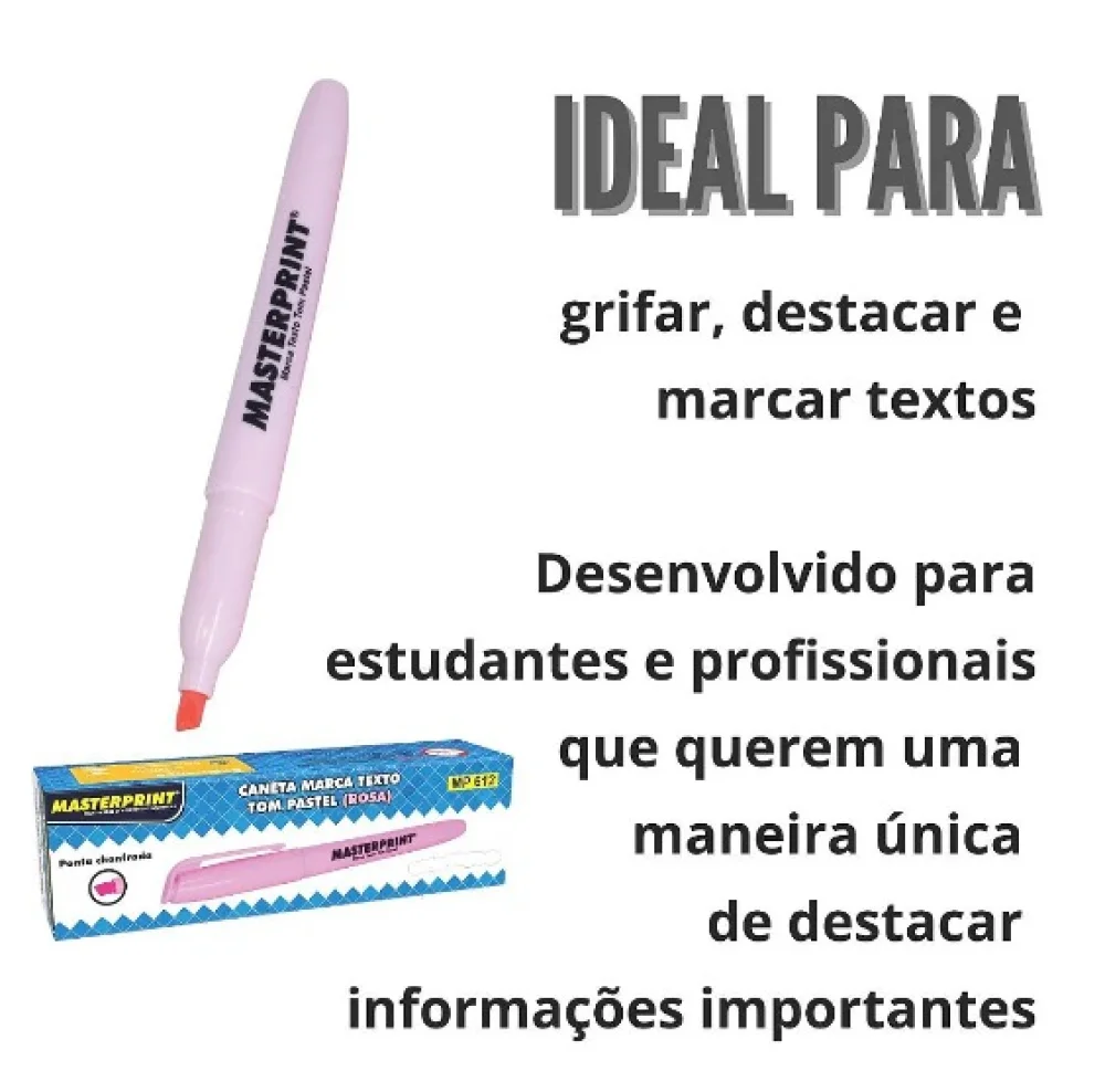 Marca Texto Rosa Tom Pastel Masterprint