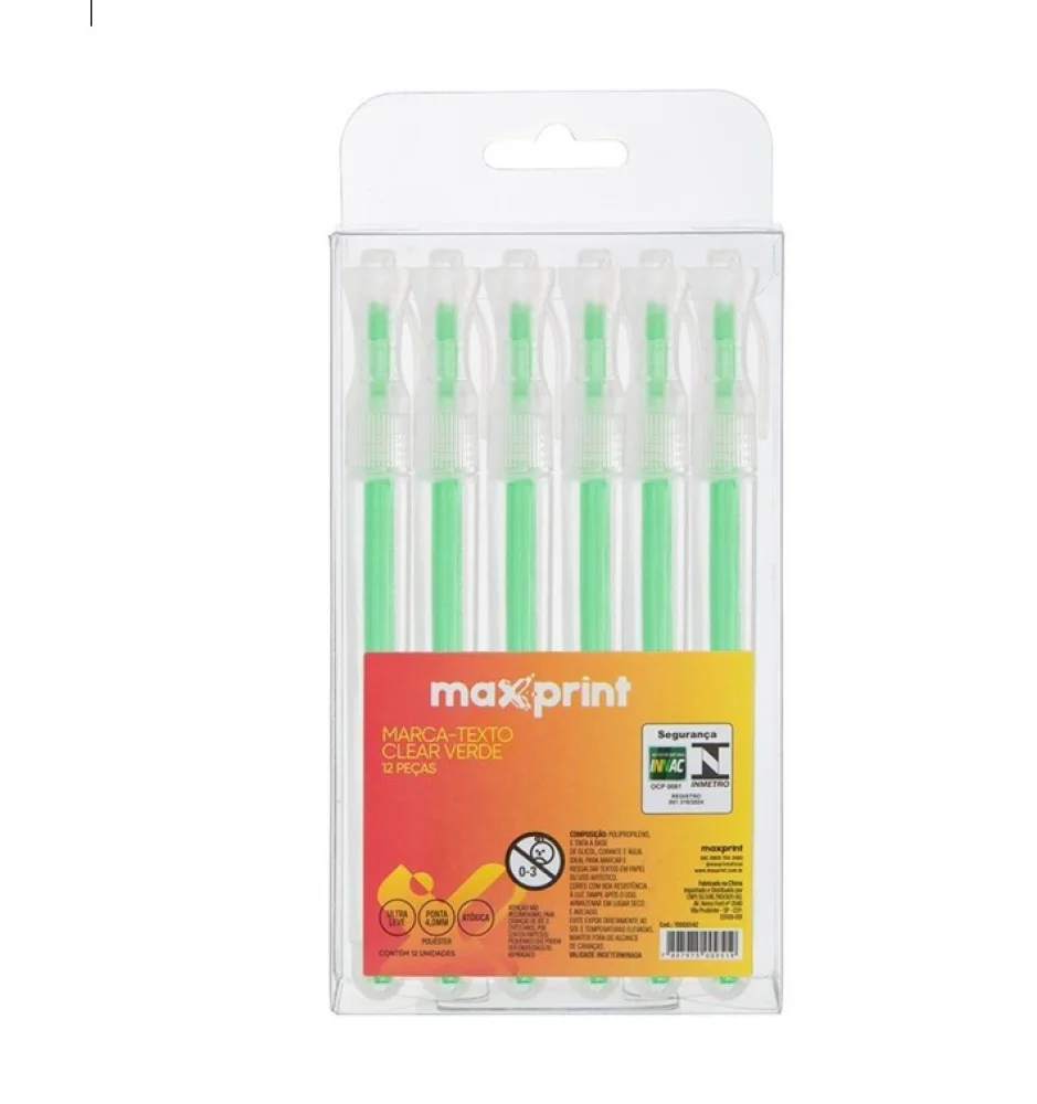 Marca Texto Verde Cx. C/ 12 Unidades Maxprint