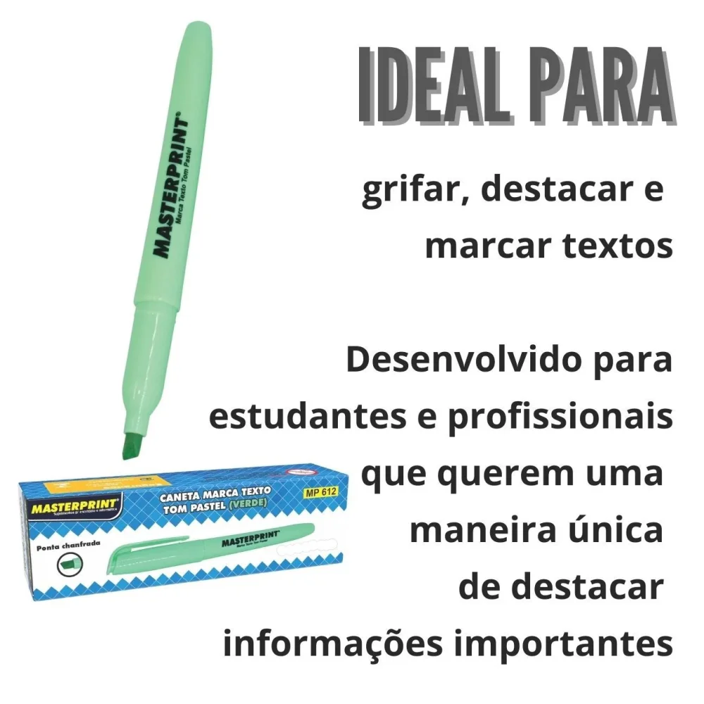 Marca Texto Verde Tom Pastel Masterprint