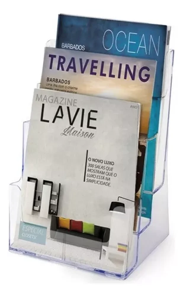 Organizador de Escritorio Cristal Triplo - Novacril