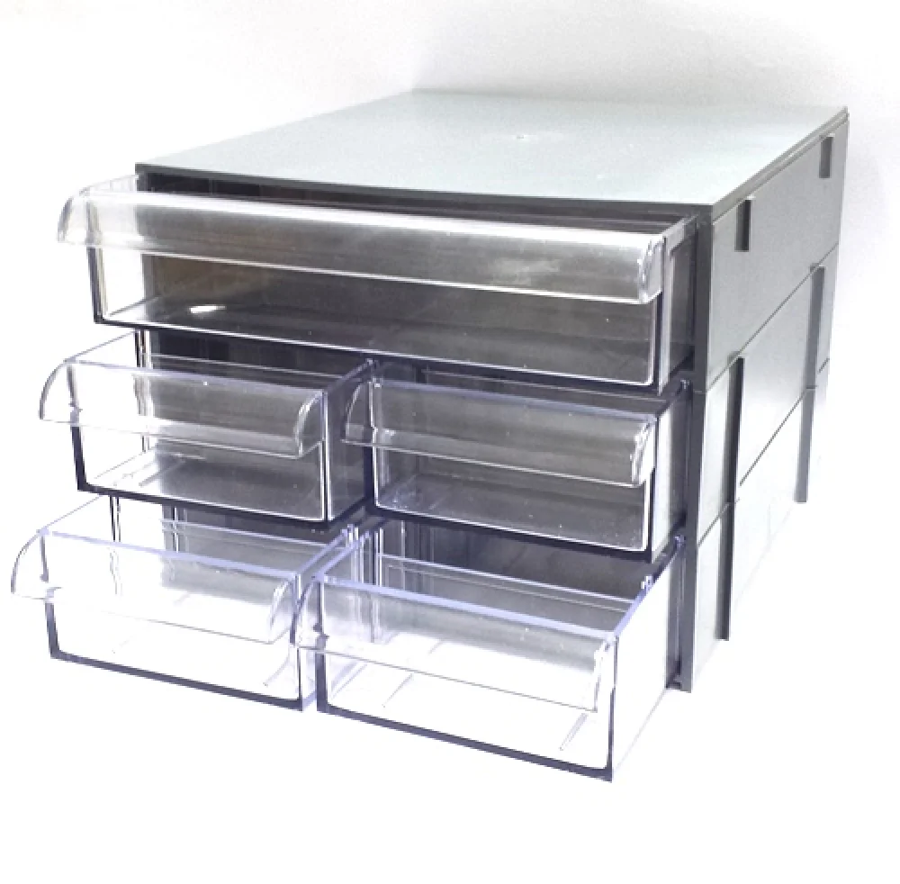 Organizador Multiuso Acrilico Cg 305 3 Modulo Mais 5 Gavetas