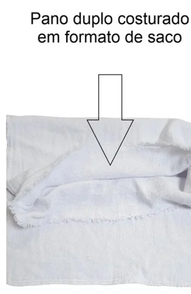 Pano de Chao Alvejado Branco Duplo 48Cm X 68 CM