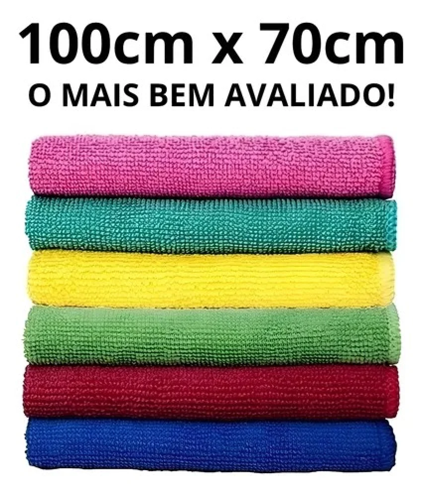 Pano de Limpeza Micro Fibra 70X100 CM Colorido