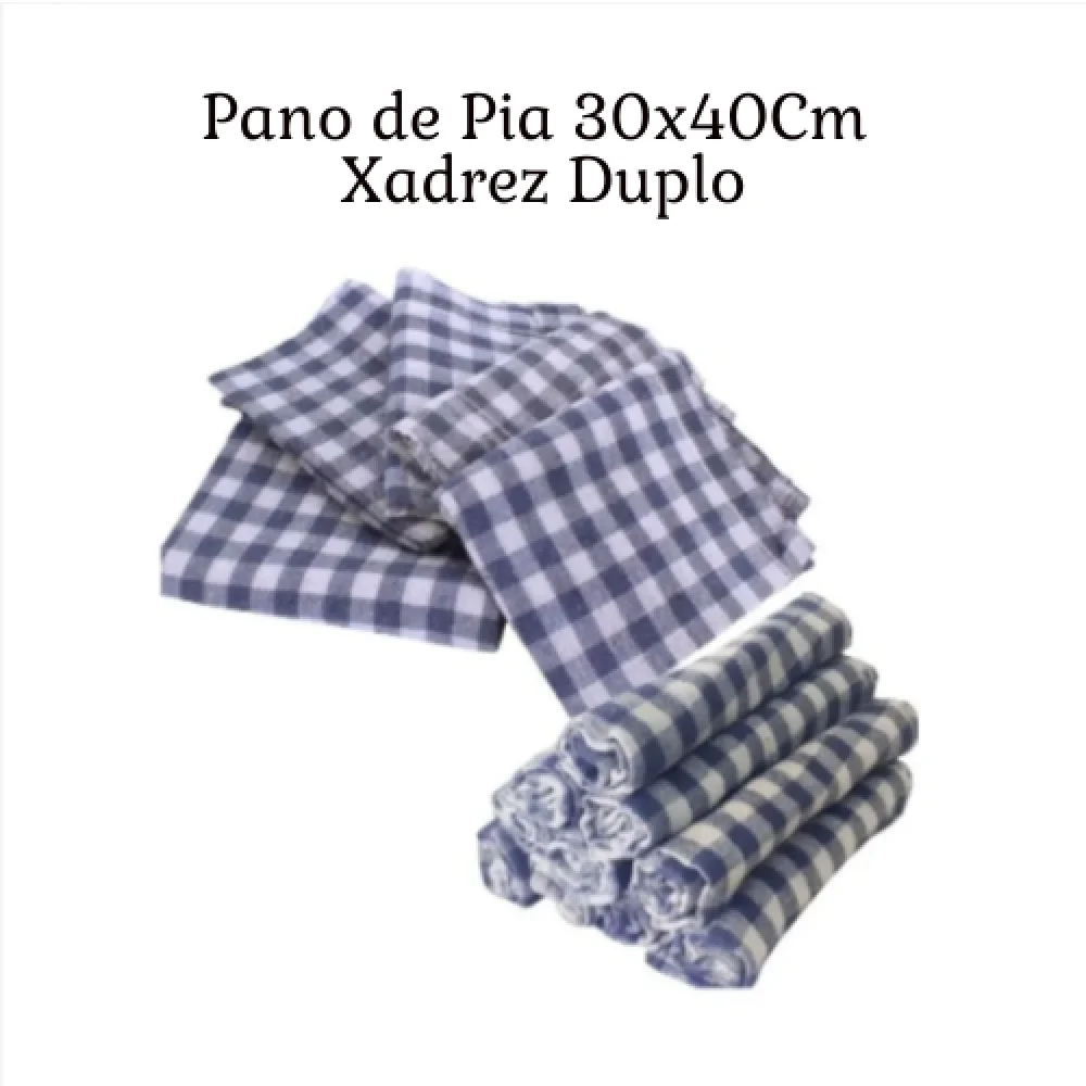 Pano de Pia 30X40Cm Xadrez Duplo