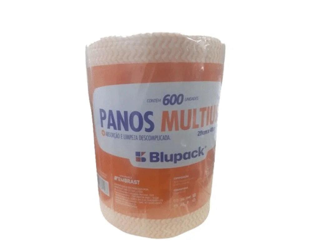 Pano Multiuso C/ 40Cm X 28Cm C/ 600 Pedaco 240 Mts Laranja Bompac