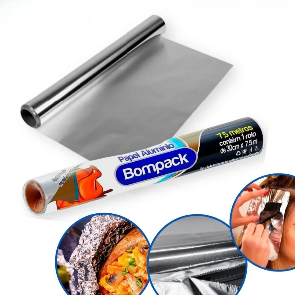 Papel Aluminio 30Cmx7,5M Bompack