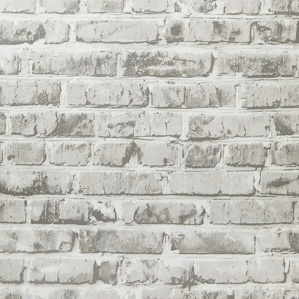 Papel de Parede Adesivo Autocolante Tijolo Cinza 45Cm X10M