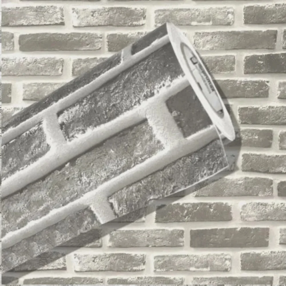 Papel de Parede Adesivo Autocolante Tijolo Cinza 45Cm X10M