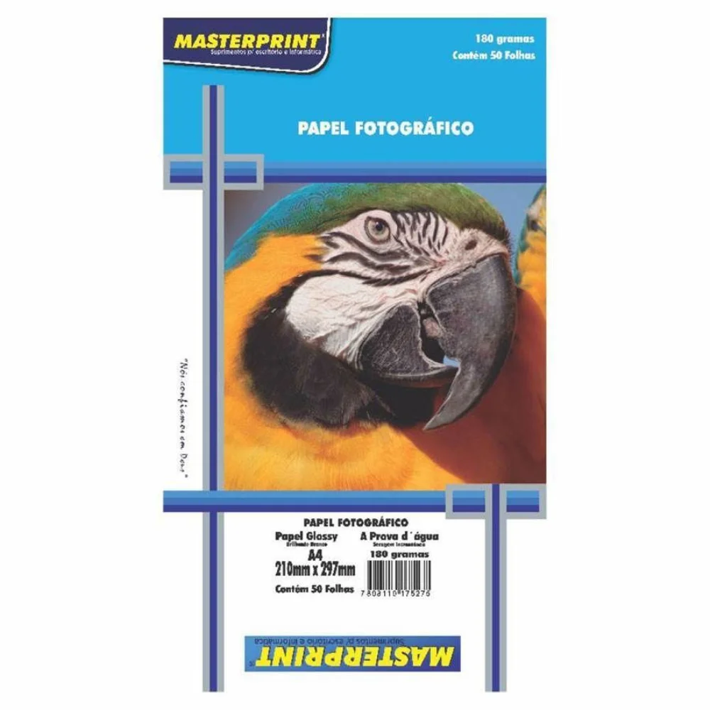 Papel Glossy Fotografico 180 Gr. C/ 50 Fls. Masterprint