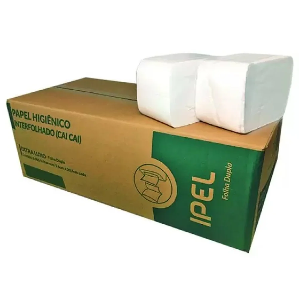 Papel Hig Interfolhado Fl/Dp Cai Cai Ipel 10Cx20 C/8000 Fls