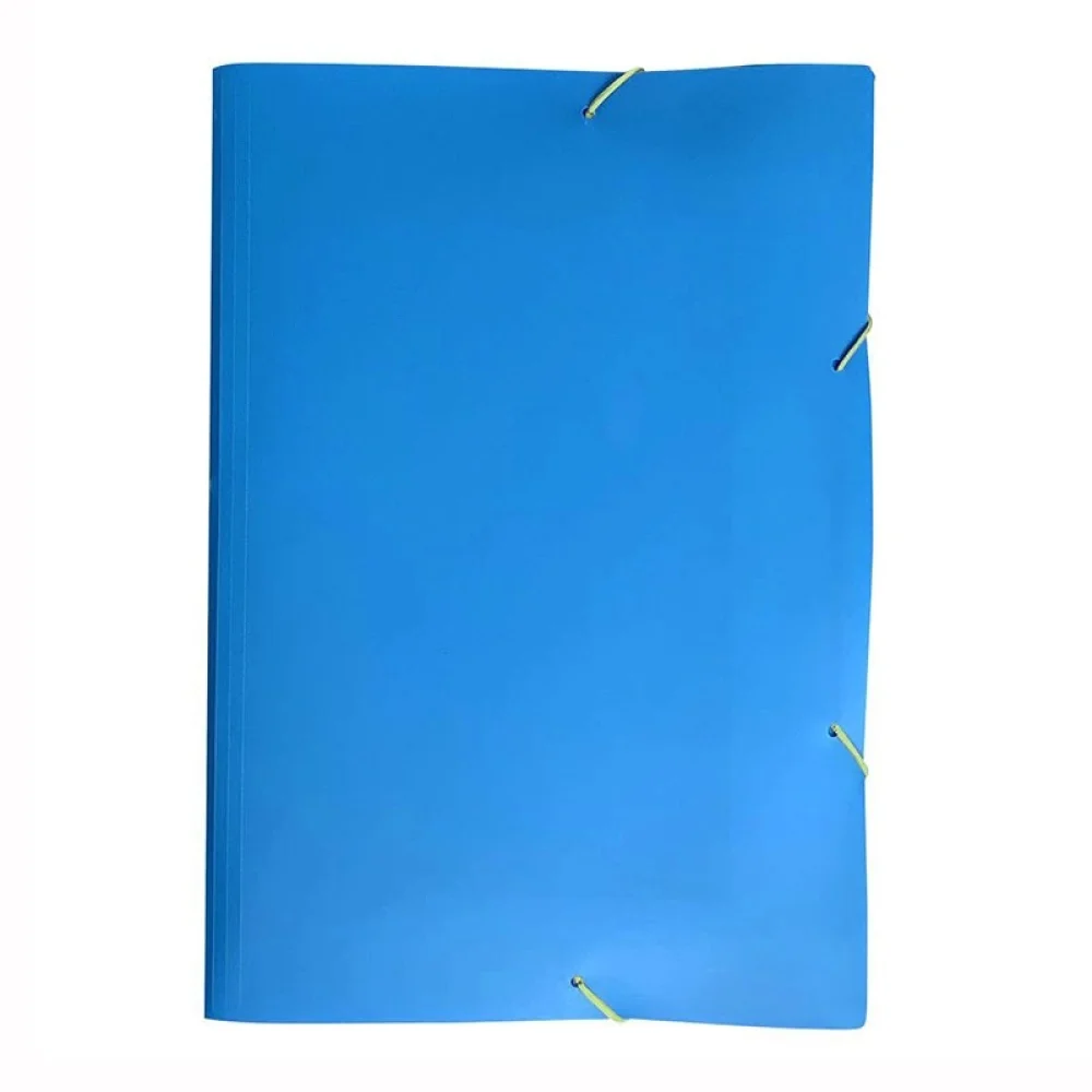 Pasta Aba Elástico Papelão Plastificado Azul Icl