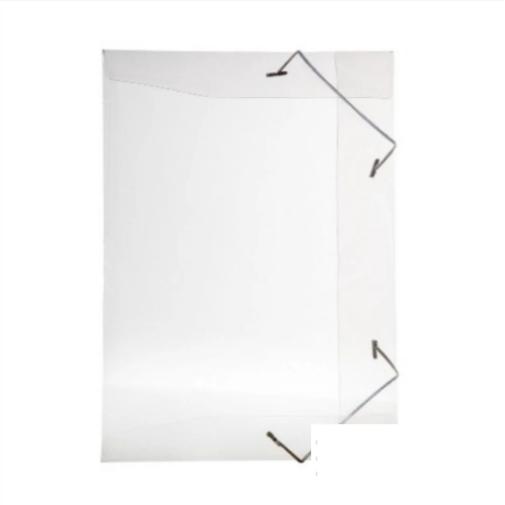 Pasta Aba Elástico Pvc 1/2 Oficio S/Lombada Cristal Polibras