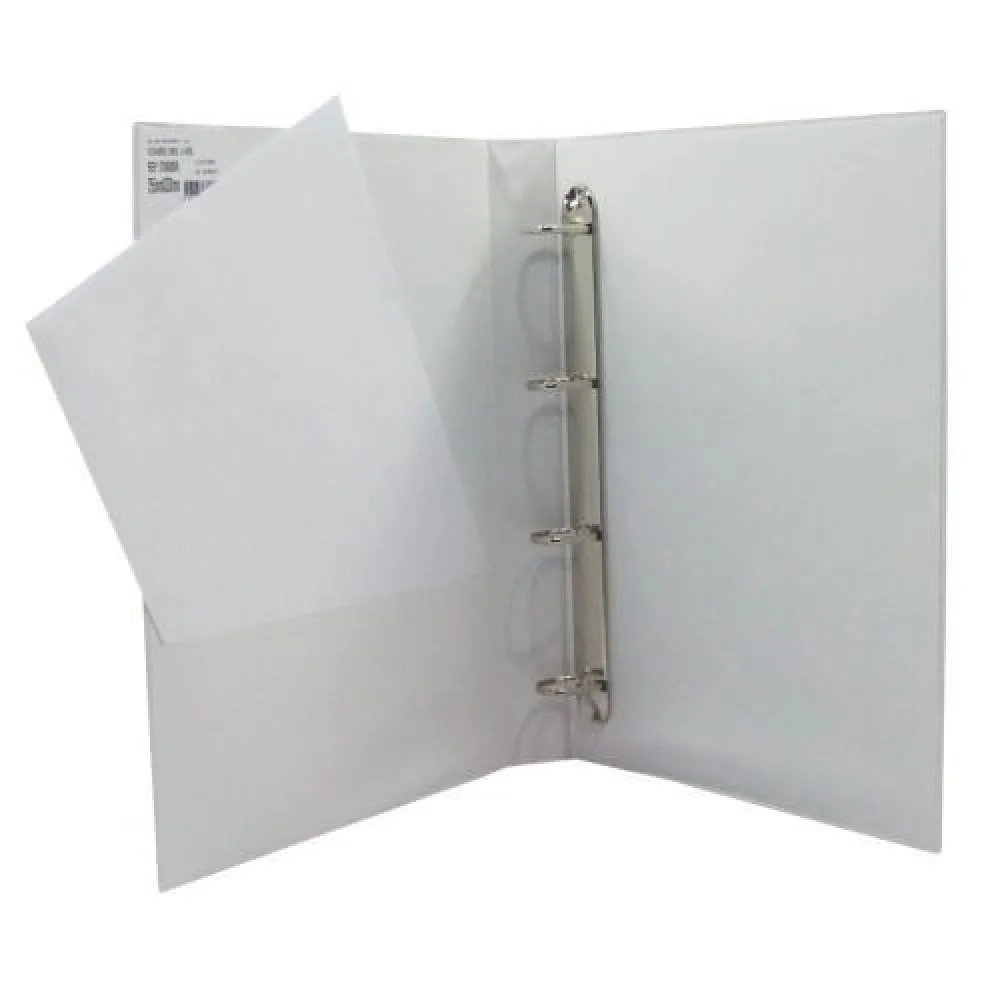 Pasta Fichario Plastificada C/Argola 40 MM Branca Ref 7060 Br