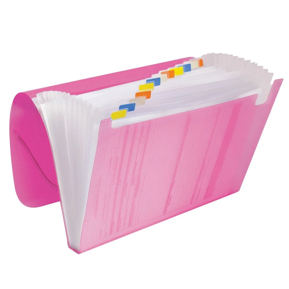 Pasta Sanfona A4 12 Div. Rosa