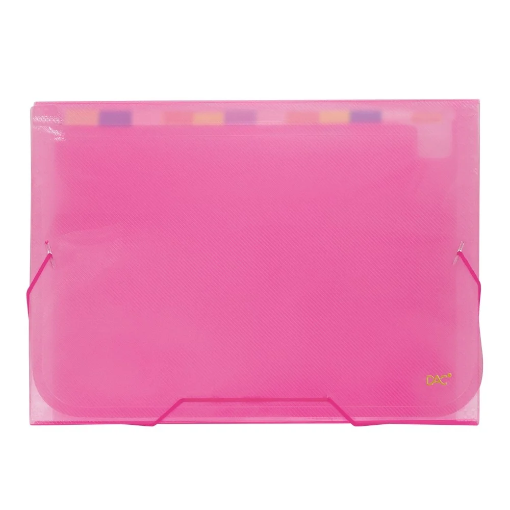 Pasta Sanfona A4 12 Div. Rosa