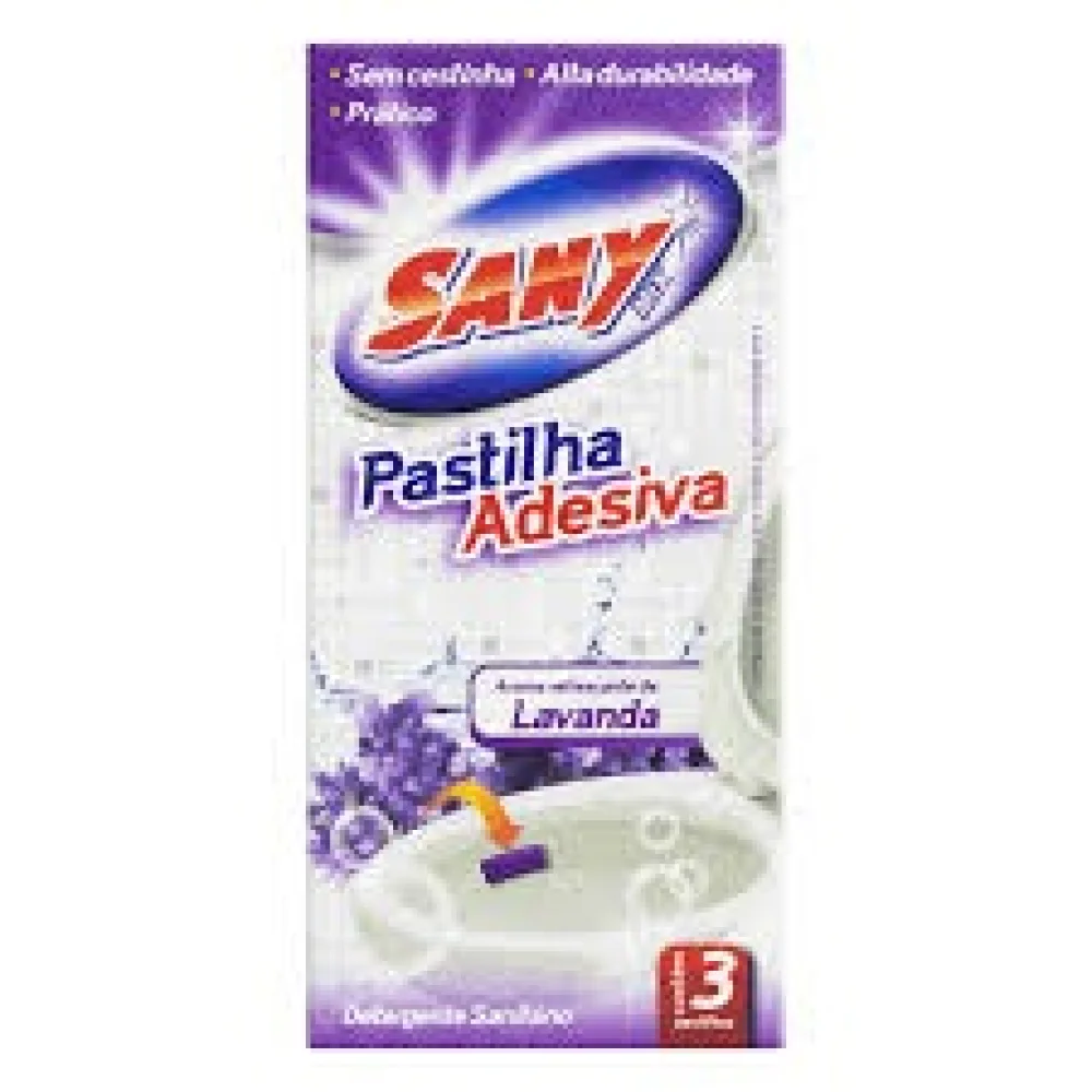 Pastilha Adesiva com 03 Unidades Sany Lavanda