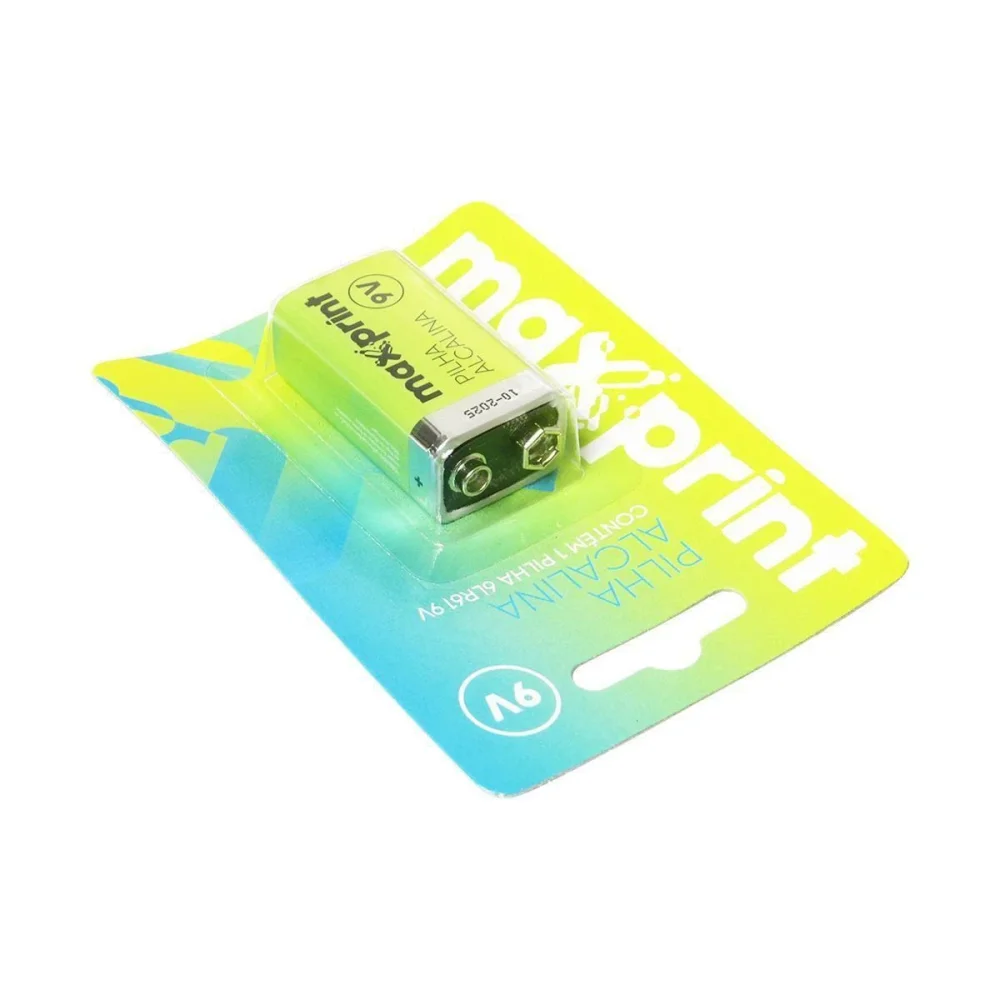 Pilha Bateria 9 Volts Alcalina Maxprint