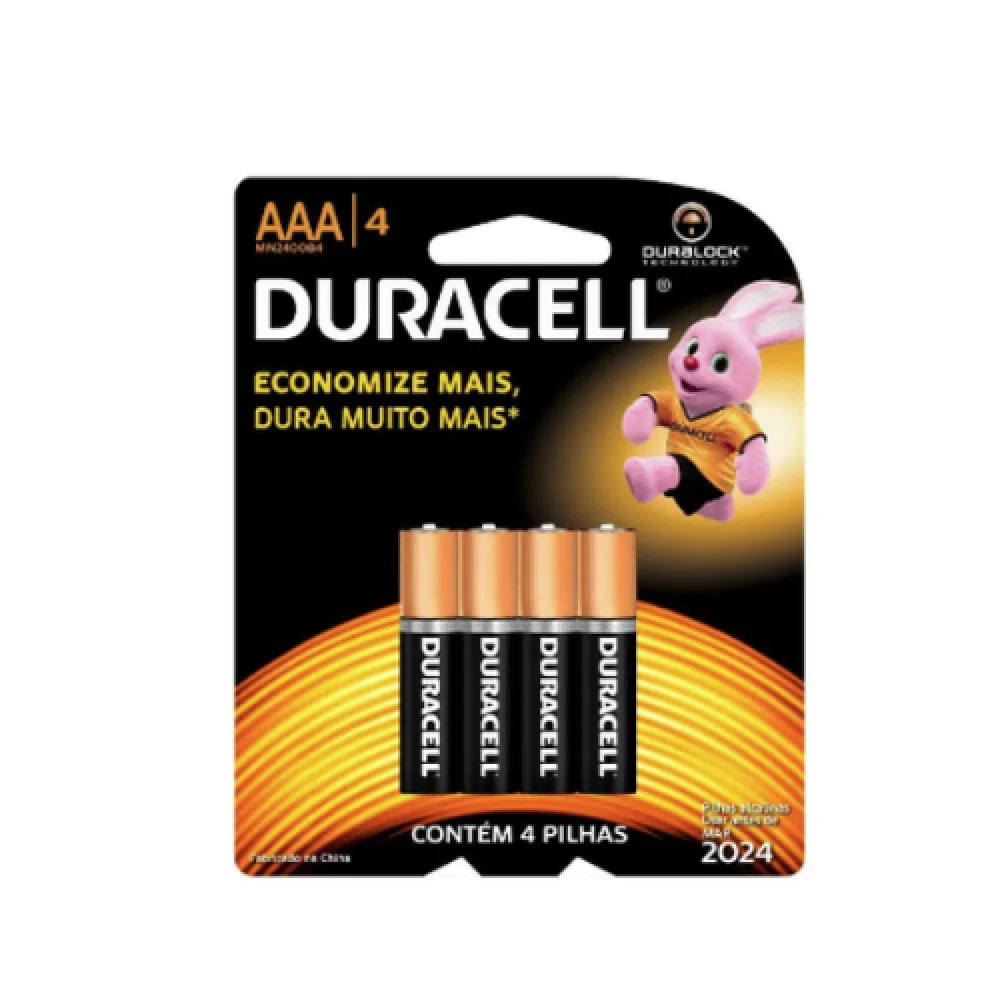Pilha Palito Aaa Alcalina C/04 Unid. Duracell