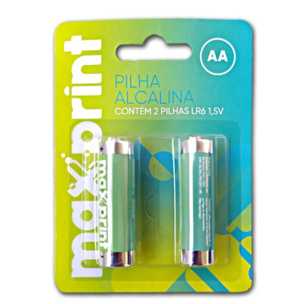Pilha Pequena Aa Alcalina Maxprint 2 Unid