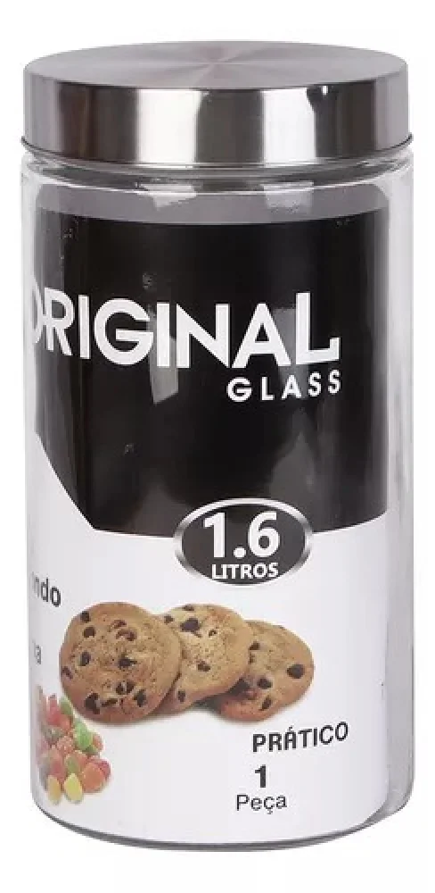 Pote Redondo de Vidro com Tampa 1,6 Litros