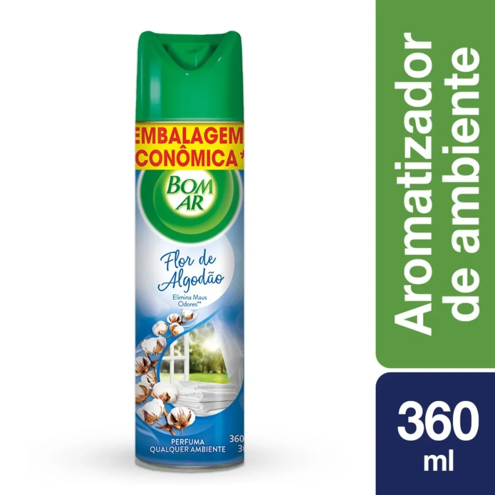 Purificador de Ar (360 Ml.) Bom Ar Flor de Algodao