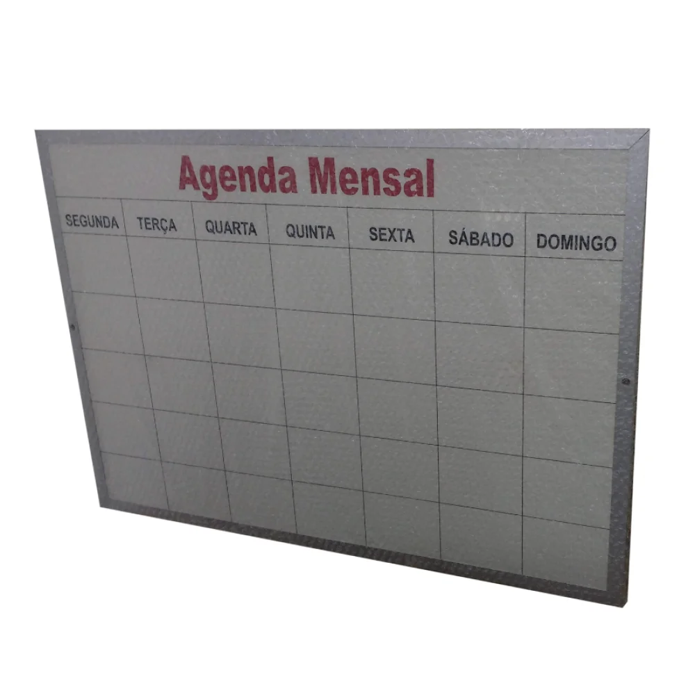 Quadro Agenda Mensal 60 X 90 Moldura de Alumínio