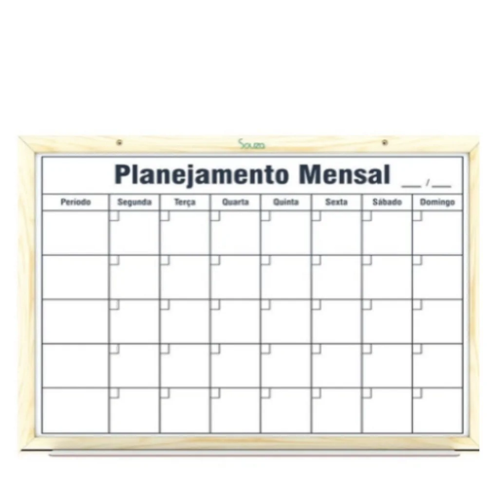 Quadro Branco Madeira 60X90 Mensal Standard