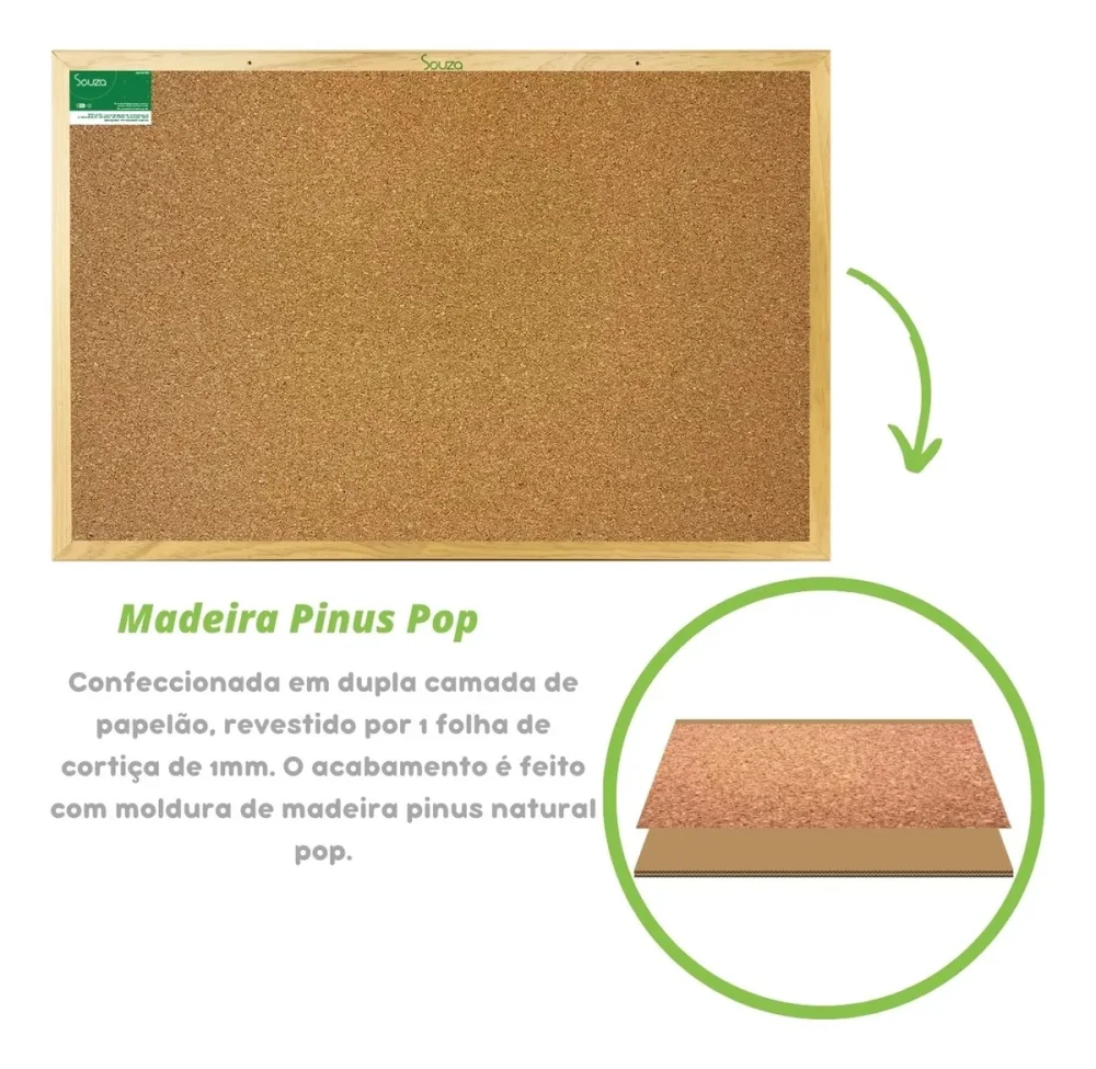 Quadro Cortica 60X90 Moldura Pinus