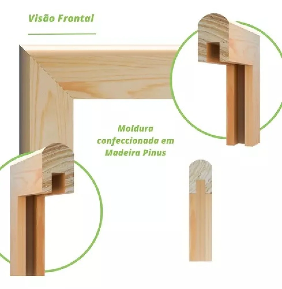 Quadro Cortica 60X90 Moldura Pinus